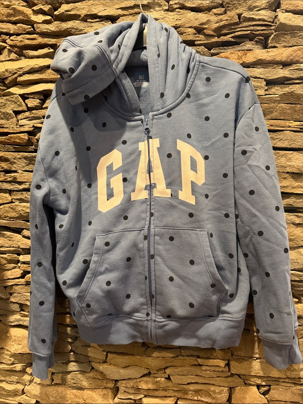 GAP Light Blue Polka Dot Zip-Up Hoodie